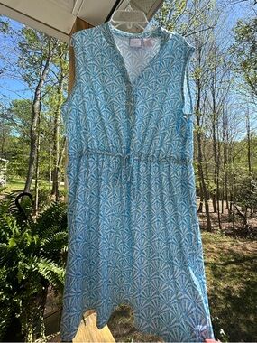 Sleeveless Asymmetrical Light Blue Printed Dress